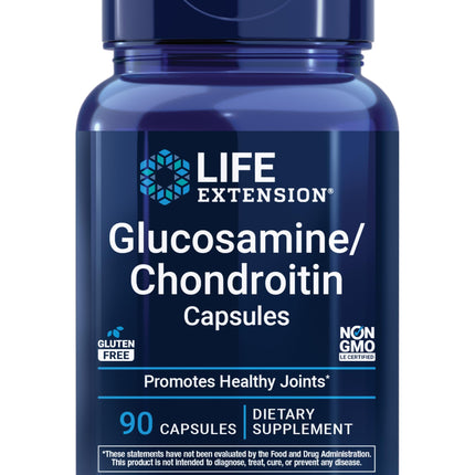 Life Extension Glucosamine/Chondroitin Capsules for Healthy Joints and Cartilage, Non-GMO, Gluten-Free, 90 Capsules