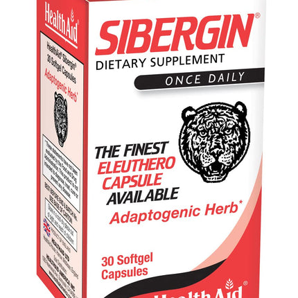 HealthAid Sibergin Siberian Eleuthero (Eleutherococcus senticosus) – Adaptogenic Herbal Support – Helps Support Energy, Stamina & Stress Response – Once Daily – 30 Softgel Capsules