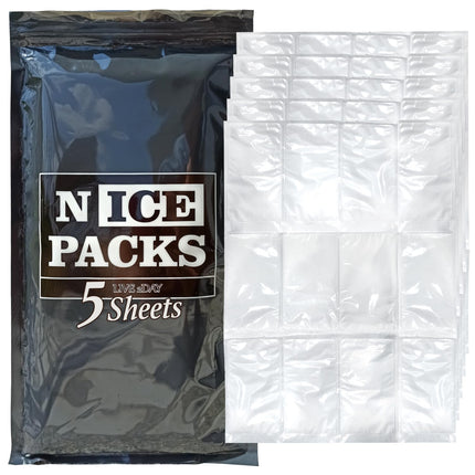 Nice Packs Reusable Dry Ice Packs for Coolers, Flexible Long Lasting Freezer Packs for Lunch Boxes, Shipping Frozen Food (5 Extra Large Sheets)