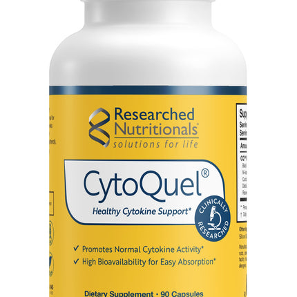 Researched Nutritionals CytoQuel - Cytokine Support Supplement - Vegan Formula with CurcuWIN Turmeric, NAC, EGCG, DeltaGold® Tocotrienols & Trans-Resveratrol (90 ct)