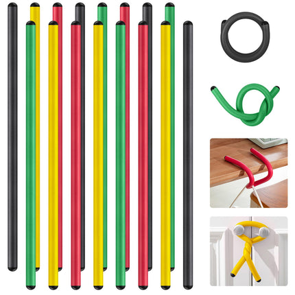 Ninehaoou 20 Pcs 17 Inch EVA Foam Twist Rubber Ties Reusable Bendable Cable Tie Straps Flexible Heavy Duty Twisty Ties for Organizing Cords Bundling (Red,Yellow,Green,Black)