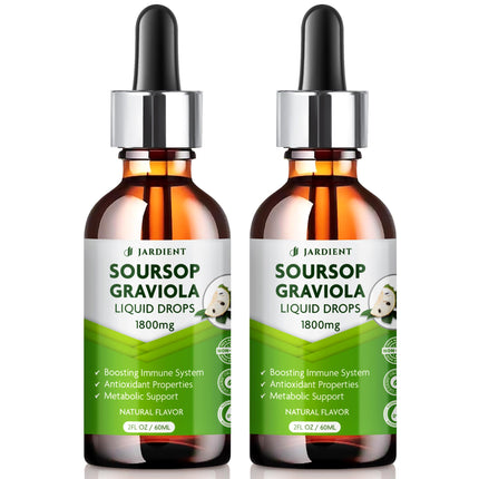 Soursop Bitters Extract Liquid Oil : Graviola Soursop Extract- Organic for Cell Support and Regeneration- Soursop Tincture Edible 2Fl oz x 2Pack