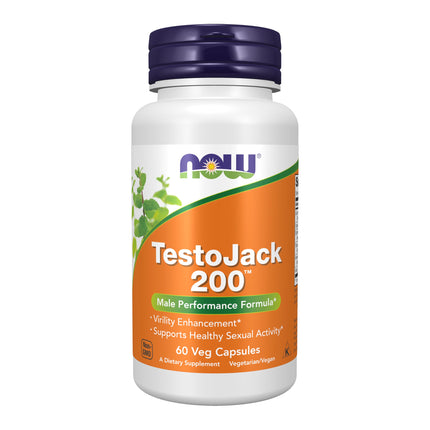 NOW Foods Supplements, TestoJack™ 200 with Tongkat Ali, Tribulus, Maca and Horny Goat Weed, 60 Veg Capsules