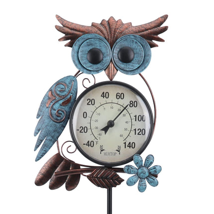 MUMTOP Outdoor Thermometer, Owl Outside Decor for Patio, Yard and Garden
