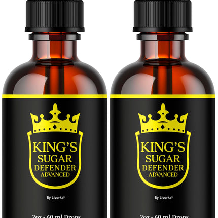 (2 Pack) Kings Sugar Defender - Official KingSugar Defender Drops Advanced Formula Support Maximum Strength, Natural Supplement Liquid Drop for Overall Health & Wellness, 2 Bottles for 2 Months