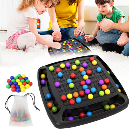Intellectual Chessboard - Dual Duel, Fun Table Top Strategy Game, Intellectual Chess Board Dual Duel, Colored Marbles Party Family Board Game Birthday (80 Beads)