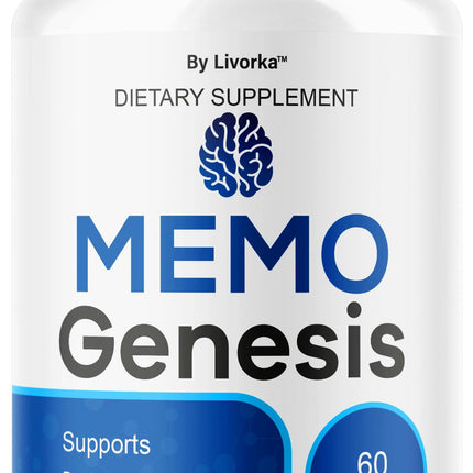 Memo Genesis Capsules - Original MemoGenesis Brain Health Daily Support Pills Natural Advanced Formula Cognitive Health & Function to Help Maintain Clarity Focus, 60 Capsules for 1 Month