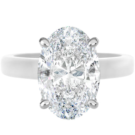 Rinfit Thin Silicone Ring for Her, Oval Cut CZ Stone - Wht/Sil, Size 6