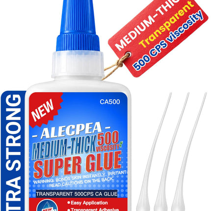 ALECPEA Medium-Thick CA Glue (500 CPS) 20g - Instant Bond Adhesive