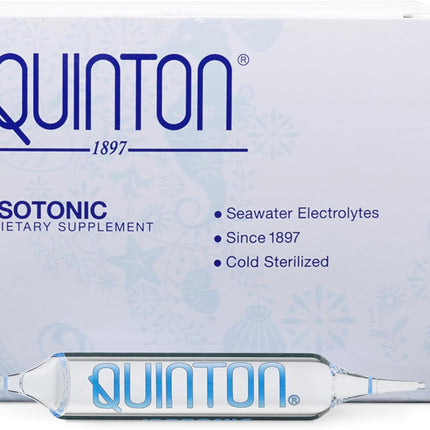 Quicksilver Scientific Original Quinton Isotonic Solution with Sea Water Minerals + Alpine Spring Water - Liquid Hydration, Electrolyte + Multi Minerals Supplement (30 Single Serving Vials)
