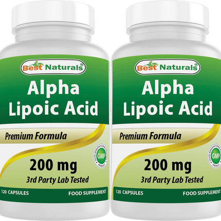 Best Naturals Alpha Lipoic Acid 200 Mg 120 Capsules (120 Count (Pack of 2))
