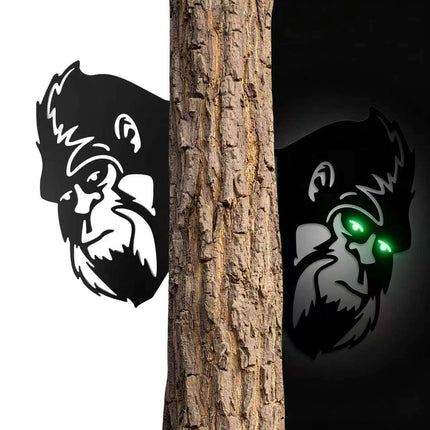 Dekorbay 17.5 * 11.4 In Sasquatch Peek Metal Sign Animal Bigfoot Plaques Cutout Decor Tree Fence Yard Garden Patio House Outdoor Wall Art