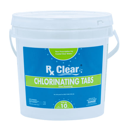 Rx Clear 3" Inch Chlorine Tabs | 10 Pounds | Individual Stabilized Chlorinating Tablets for Sanitizing Swimming Pools | Long Lasting, Slow Dissolving, and UV Protected