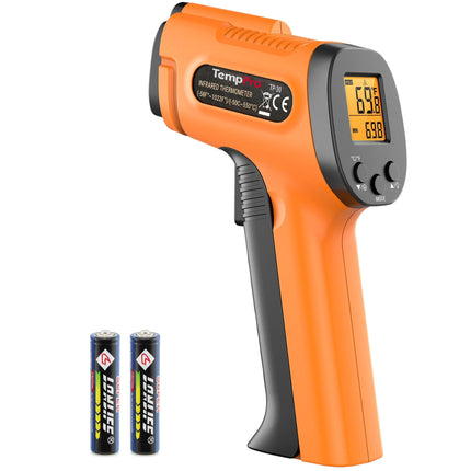 TempPro TempScan Infrared Thermometer Gun for Pizza Oven Griddle HVAC
