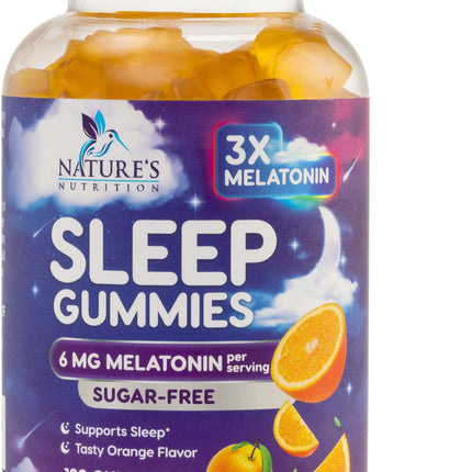 Melatonin Sleep Gummies - Melatonin 6mg Per Serving - Sugar-Free Melatonin Gummy for Adults - Extra Strength Sleeping Gummy Supplement - Supports Restful Sleep - Tasty Orange Flavor - 120 Gummies