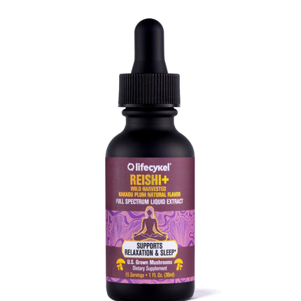 Life Cykel - Reishi Mushroom Extract with Wild Kakadu Plum - Potent Immune & Sleep Support Supplement, Vitamin-C Rich Adaptogen Mushroom Drops - 1 Fl Oz