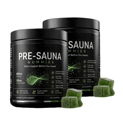 Tfnovg Pre-Sauna Gummies, Clinoptilolite Zeolite + Acacia Fiber Gummies, Sweat Optimization, Digestive Cleanse & Post Sauna Recovery – Vegan Chewable Supplement - 60 Count (2, 60 Gummies)