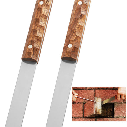 Upgraded Paver Removal Tool, Sapele Wood Handle & Dual-Height Joint Scraper
