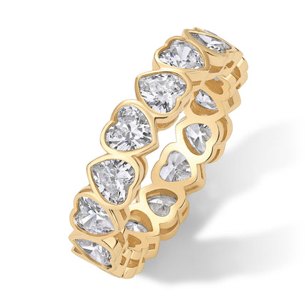PAVOI 14K Yellow Gold Plated Heart Ring for Women, Yellow Gold