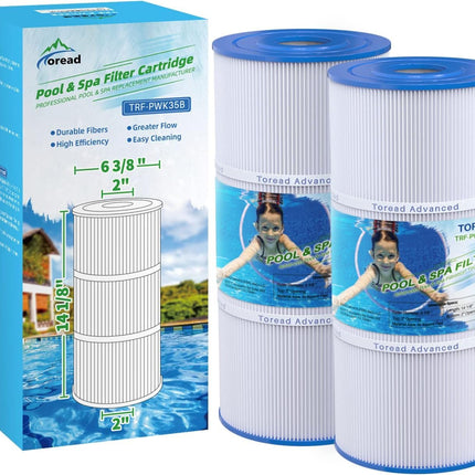 TOREAD PWK35B Replaces Hot Springs Limelight Series Spa Filters, Compatible with Watkins 1642301-1, 78161, 78286, PWK35B, Filbur FC-3921, 35 sq. ft 2pack