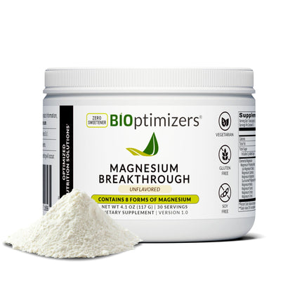 BIOptimizers Magnesium Breakthrough Drink - 8 Forms of Magnesium, Electrolytes, Sleep Health, Stress, Muscle Recovery, Heart Support | Glycinate, Citrate, Malate - Unflavored