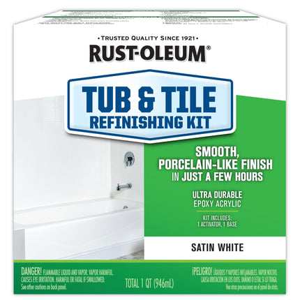 Rust-Oleum 385279 Tub And Tile Refinishing 2-Part Kit, Satin White