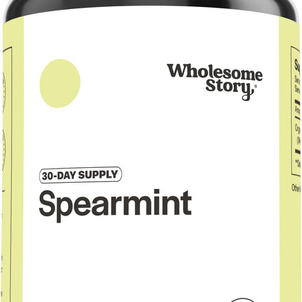 Wholesome Story Organic Spearmint Capsules Supplement | 1000mg Spearmint Leaf | 333.33mg Per Capsule | Supports Hormones, Digestion & Gut | Mentha Spicata | 30-Day Supply