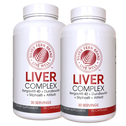 Silver Fern Brand Liver Complex Supplement (2 Pack) – with Milk Thistle, Beet Root, Bergavit®, & Artichoke Extract – Daily Liver Support – 90 Vegetarian Capsules