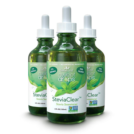 SweetLeaf SteviaClear Sweet Drops - Stevia Liquid Drops Sweetener, Pure Stevia Drops with No Bitter Aftertaste,Liquid Sugar Alternative, Zero Calorie, Keto Food, Non-GMO SweetLeaf Stevia,4 Fl Oz (Pack of 3)