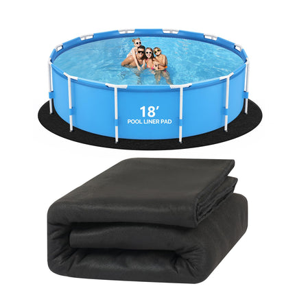 VINGLI 15 FT Pool Pad for Above Ground Pool, Upgraded Extra Thick Swimming Pool Liner Pad 15 FT Round, Prevent Punctures Weed Barrier, Under Pool Mat Pool Protection, Black