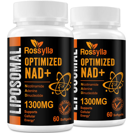 Rossylla Liposomal NAD+ Supplement, 1300 mg per Serving, NAD Plus Supplement with Liposomal Delivery, Supports Cellular Energy and Healthy Aging, 120 Softgels