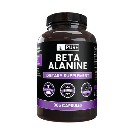 Pure Original Ingredients Beta Alanine, (365 Capsules) Always Pure, No Additives Or Fillers, Lab Verified