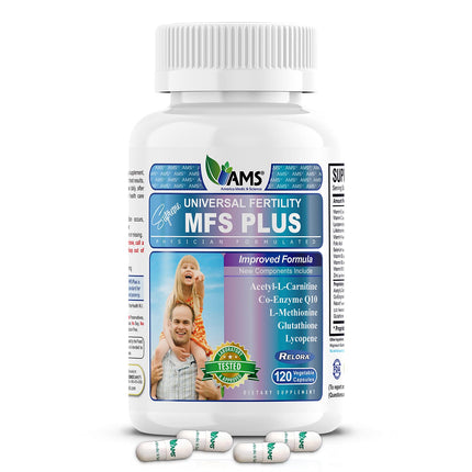 America Medic & Science MFS Plus Fertility Supplements for Men (120 Capsules) Sperm Count Booster, Supports Motility | Natural Preconception Vitamins, Reproductive Aid, with Zinc, CoQ10
