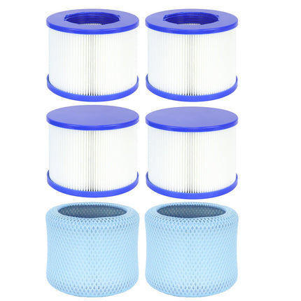 Lucasou 60% Denser Filter, High-Efficiency Screw-in Hot Tub spa Filters Replacement Compatible with All Relxtime, Aleko, Wejoy, Aquaspa Hot Tubs & Other Spas (4 Filters + 2 Filter Bags)