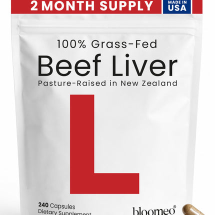 Beef Liver Capsules – USA-Made (Value Pack) Whole Food Source of 30+ Bioavailable Nutrients: Vitamin A, B12, Folate, Heme Iron, Zinc for Energy, Immunity, Skin – 100% Grass-Fed Beef Organ Supplement