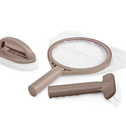 Intex PureSpa Hot Tub and Spa Maintenance Accessory Kit with Curved Brush, Mesh Net Skimmer, and Scrubber for Inflatable PureSpa Home Hot Tubs