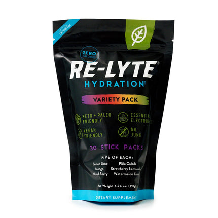 REDMOND Re-Lyte Hydration Electrolyte Powder Mix, Variety Pack, 30 Stick Packs