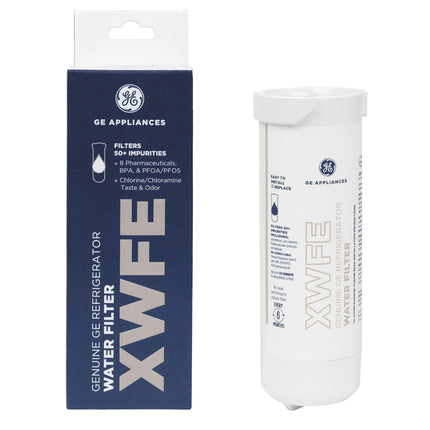 GE XWFE Refrigerator Water Filter, Genuine Replacement Filter, Certified to Reduce Lead, Sulfur, and 50+ Other Impurities, Replace Every 6 Months for Best Results, Pack of 1