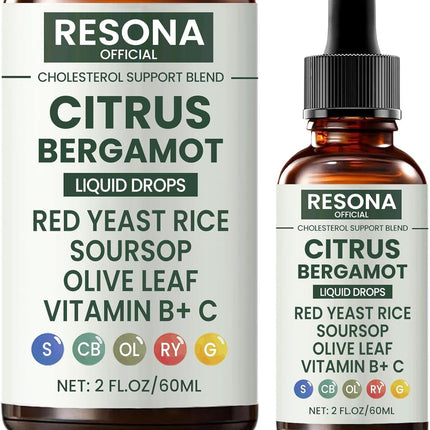 Resona Official Red Yeast Rice Cleanse, Citrus Bergamot Red Yeast Rice, Cholesterol Support Blend with Citrus Bergamot, Soursop, Olive Leaf & Vitamin