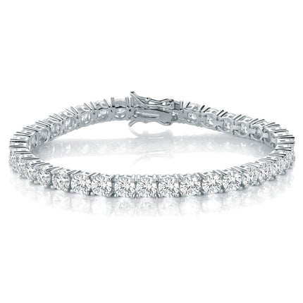 Gemsme 4.0MM Tennis Bracelets for Women - 18K White Gold Plated 4mm Round Cut Cubic Zirconia Classic Tennis Bracelet for Women/Men 7 inch