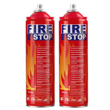 AmzBoom Fire Extinguisher 2-Pack with Mounting Bracket for Home, Kitchen, Car, Grill - Portable Small A, B, C, K Fire Extinguisher - 8-in-1 - Prevents Reignition.