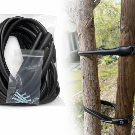 MONARCA SUPPLIES Tree Ties with Complimentary Nail, 32 Inch Black Heavy Duty Ties for Plant Support and Landscaping, 10 Pack