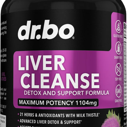 Liver Cleanse Detox Support Supplement - Complete Health Repair Pills with Artichoke, Berberine, Turmeric Herbs - Aid Gallbladder Care Formula Capsules & Natural Milk Thistle Dandelion Supplements