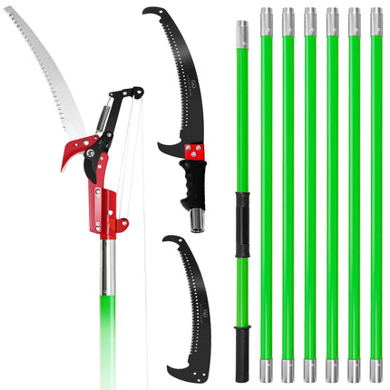 Manual Pole Saw, 27 Ft Pole Saws for Tree Trimming with Scissors