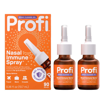 Profi™ Nasal Immune Spray – Cleansing Gel Layer for Airborne Exposure, Up to 8 Hours, Drug-Free Nasal Spray for Everyday Use, Travel, Work & Crowded Spaces (180 Sprays)