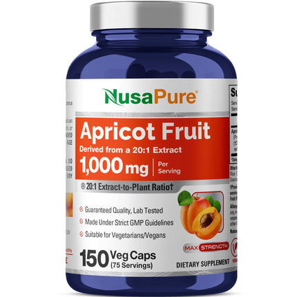 NusaPure Apricot, 1000 mg, 150 Veg Capsules (Vegan, Non-GMO)