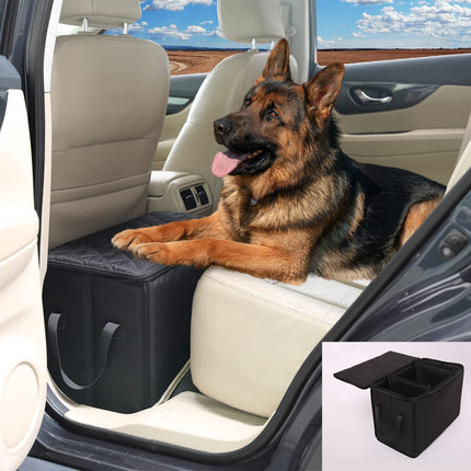 Dog Car Seat Extender with Storage, Front & Back Seat Extender for Dogs, Gap Seat Filler for Car, Suitable for Dogs up to 200lbs (Small Size: 19.3"x9.85"x13")