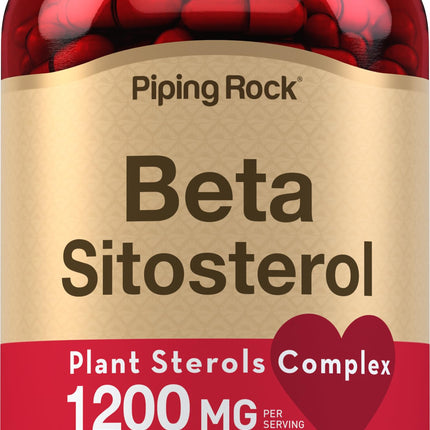 Piping Rock Beta Sitosterol Supplement for Men | 1200 mg | 180 Softgels | Plant Sterols Complex | Non-GMO, Gluten Free