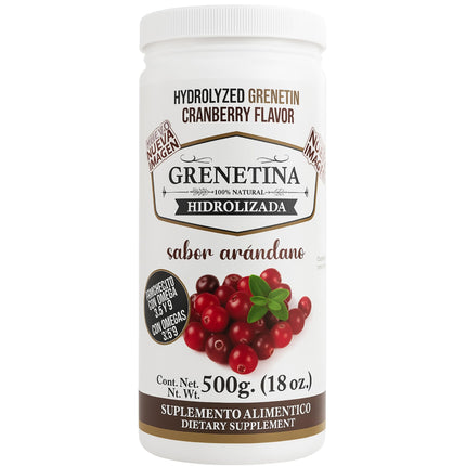 Pretty Bee Hydrolyzed Collagen Powder, Grenetina En Polvo Cranberry Flavor, Grenetina Organica, Collagen Supplement, Grenetina Hidrolizada En Polvo, 100% Natural, 18 oz