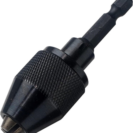 NEIKO 20753A Keyless Drill Chuck for Impact Driver, Chuck Conversion Adapter, 1/4” Hex Shank, Convert Cordless Screwdrivers into Power Drills in Seconds, For Round-Shank Drill Bits, No Keys Needed